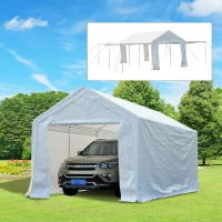 Outsunny 10' x 20' Multi-Purpose Convertible Carport / Event Canopy Tent - White(m-2)