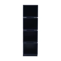 HomCom 4-Tier Rotating Cube Media Tower - Black(m-4)