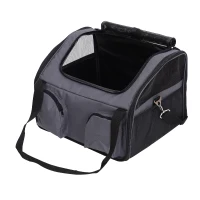 PawHut 18” Deluxe Pet Booster Seat Collapsible Dog Carrier With Storage Pockets – Grey(m-6)