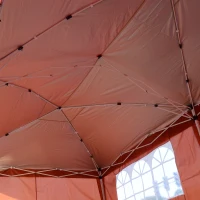 Outsunny 10' x 20' Pop Up Canopy Party Tent with 4 Removable Sidewalls - Rust Red(m-9)