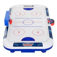 Soozier 40" Mini Ice Hockey Table Tabletop Game for Kids Sportcraft Air Hockey Table - White/Blue(m-3)