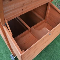 PawHut Large Chicken Coop Pet Farm House Poultry Backyard Run Nest Box W/Wheels - Wood(m-9)