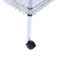 HomCom 24" Portable Rolling Trolley Kitchen Cart with Wire Basket(m-5)