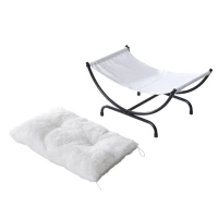 Pawhut 26” Modern Elevated Cat Bed - Black/White(m-4)