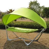 Outsunny Single Seat Outdoor Patio Hammock Swing w/ Canopy and Stand - Lime Green(m-1)