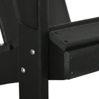 Outsunny Patio Adirondack Chair, Outdoor HDPE Fire Pit Chair, Weather Resistant Outdoor Chair with High-back, Patio Chair for Deck, Garden, Backyard, Black(m-9)