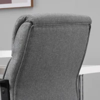 Vinsetto Mid Back Home Office Chair Height Adjustable Linen Fabric Desk Task Chair with Ergonomic Line Wide Seat, Thick Padding, and Armrest(m-14)