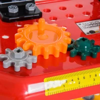 Qaba 74 Piece Kids Portable Pretend Play Toy Tool Workshop Bench Table Set with Shelf(m-8)