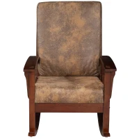 HOMCOM Faux Suede Rubberwood Indoor Porch Rocking Chair(m-8)