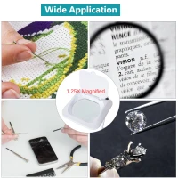 HomCom 3 Diopter 9W LED Illuminated Adjustable Magnifying Clamp On Desk Lamp - White(m-10)