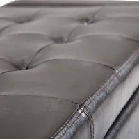 HomCom Unique Large 51" Tufted Faux Leather Storage Bench Ottoman Couch - Dark Brown(m-13)