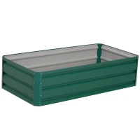 Outsunny Raised Garden Bed Gardner Frame Outdoor Planter Kit Flower Vegetable Gardening - Green(m-4)