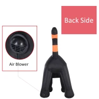 HOMCOM 10’ Lighted Inflatable Outdoor Halloween Yard Decoration - Animated Black Cat(m-6)