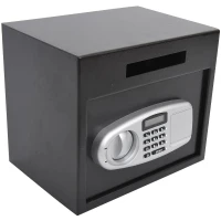 HomCom 14" x 10" x 12" Electronic Digital Home Security Safe Box - Black(m-1)