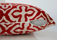 Monarch 18" x 18" Geometric Motif Decorative Throw Pillow (Set of 2) - Red(m-3)