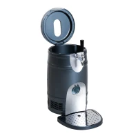 HOMCOM 5 Liter Mini Kegerator Beer Cooler Dispenser Portable -Black(m-4)