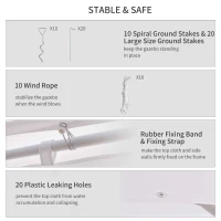 Outsunny 29' x 20' Large 10-Wall Social Event Wedding Reception Castle Gazebo Canopy Tent - White(m-4)