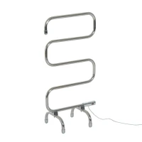 HomCom Freestanding Electric Heated Towel Warmer Drying Dryer Rail Rack Airer - Silver(m-2)