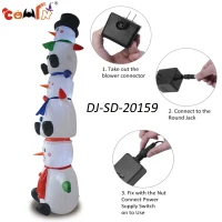 COMIN 10 Foot Tall Inflatable Stacked Snowman Inflatable Christmas Yard Decoration(m-8)