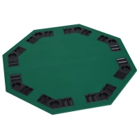 Open Box HomCom 48" Deluxe Foldable Poker Table Game Tabletop with Carrying Bag(m-6)