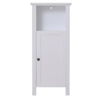 HomCom 36" Wooden Compact Modern Bathroom Storage Cabinet with Shelf- White(m-6)