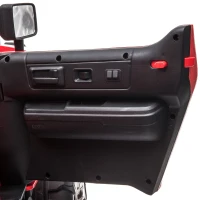 Aosom 12V Ride On Car 2- Seat SUV Truck w/ Remote Control & 3 Speeds & LED Light Bar and Audio Input - Red(m-21)