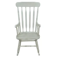 HomCom Rubberwood Indoor / Outdoor Porch Slat Rocking Chair - Antique White(m-4)