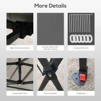 Outsunny 10' x 20' Pop Up Canopy Tent, Instant Sun Shelter, Tents for Parties, Height Adjustable, with Wheeled Carry Bag, for Outdoor, Garden, Patio, Gray(m-4)