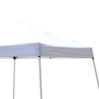 Outsunny 10' x 10' Easy Set Pop Up Canopy Tent Cover with Slanted Legs and Carrying Bag - White(m-2)