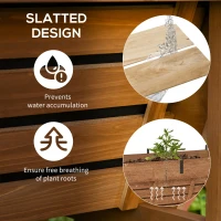 Outsunny Wood Raised Garden Bed with Sunshade Canopy, Planting Box,  Outdoor Vegetable Flower Container, Orange and Black(m-6)