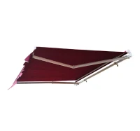 Outsunny 10' x 8' Patio Manual Retractable Sun Shade Awning - Red(m-4)