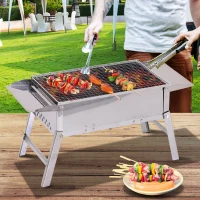 Outsunny Stainless Steel BBQ Charcoal Tabletop Grill(m-2)