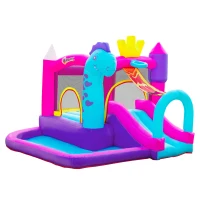 Outsunny Kids Bouncy House with Blower, 4 in 1 Large Bounce Castle with Jumping, Water Pool, Slide for Outdoor and Indoor(m-2)