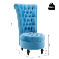 HomCom Elegant Royal High Back Velveteen Tufted Accent Chair, Blue(m-2)