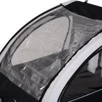 Aosom Elite Double Baby Bike Trailer Stroller Child Bicycle Jogger Swivel Wheel - Black and White(m-8)