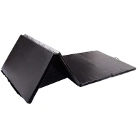 Soozier 6' x 4' x 2" PU Leather Folding Gymnastics / Martial Arts Mat - Black(m-7)