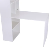 Vinsetto 57" Modern Space Saving Home Office Work Table Computer Desk and Bookcase Combo - White(m-8)