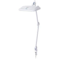 HomCom 3 Diopter 9W LED Illuminated Adjustable Magnifying Clamp On Desk Lamp - White(m-2)