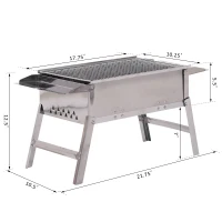 Outsunny Stainless Steel BBQ Charcoal Tabletop Grill(m-7)