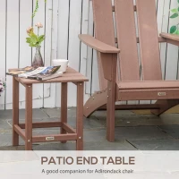 Outsunny Patio Side Table, 15" Square Outdoor End Table, HDPE Plastic Tea Table for Adirondack Chair, Backyard or Lawn, Brown(m-4)