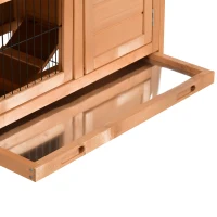 PawHut 53" Wooden Rabbit Hutch Chicken Coop Small Pet House Cages(m-9)