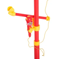 Qaba Kids Karaoke Machine Toy Play Set Music Lights with Microphones and Adjustable Stand - Red(m-10)