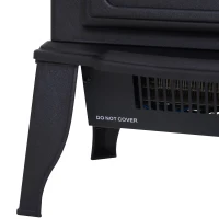 HOMCOM Freestanding Electric Fireplace Stove Space Heater Infrared Quartz LED  9.5" W 1500W Steel  Black(m-11)
