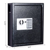 HOMCOM 40 Key Steel Wall Mount Safe Box Lockable Office Key Organizer Storage Cabinet with Key Tags - Black(m-8)