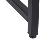 HOMCOM Heavy Duty Office Writing Desk Computer Table w/ Adjustable Feet Wood Grain Black(m-10)