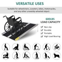 HOMCOM Versatile 3ft Motorcycle  Scooter  and Dollie Ramp for Home or Travel  600lbs(m-4)