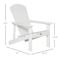 Outsunny Adirondack Chair, HDPE Fire Pit Chair, Weather Resistant Outdoor Chair for Patio, Garden, Backyard, Lawn, White(m-3)
