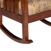 HOMCOM Faux Suede Rubberwood Indoor Porch Rocking Chair(m-12)