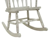 HomCom Rubberwood Indoor / Outdoor Porch Slat Rocking Chair - Antique White(m-10)