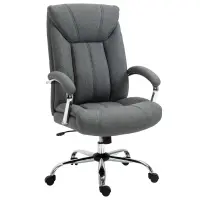 Vinsetto High Back Home Office Chair Computer Desk Chair w/ Arm, Swivel Wheels, Gray(m-1)